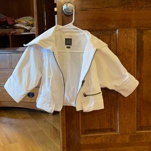 White cropped jean jacket